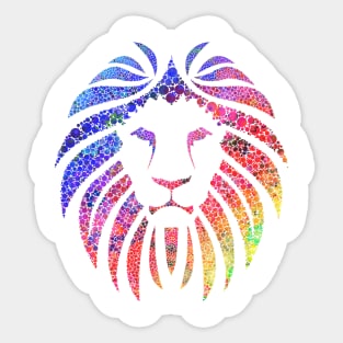 Rainbow Lion Pride White Small Logo Sticker